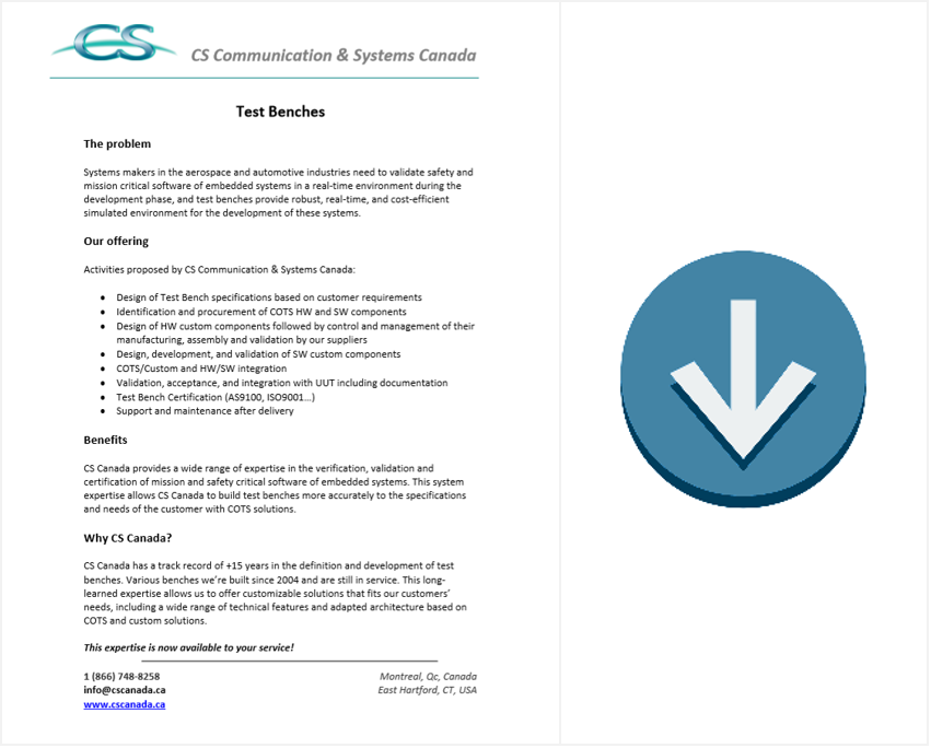 test benches brochure download