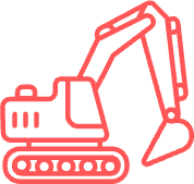 Earth moving machinery icon