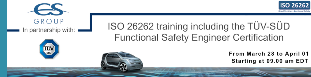Banner: ISO 26262 Training & TÜV-SÜD Functional Safety Certification