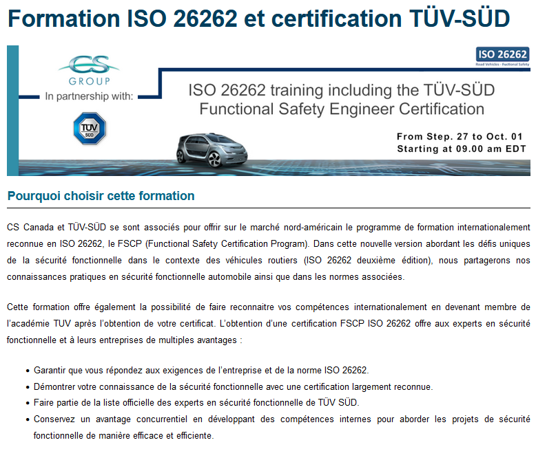 Feature image: ISO 26262 Training & TÜV-SÜD Functional Safety Certification